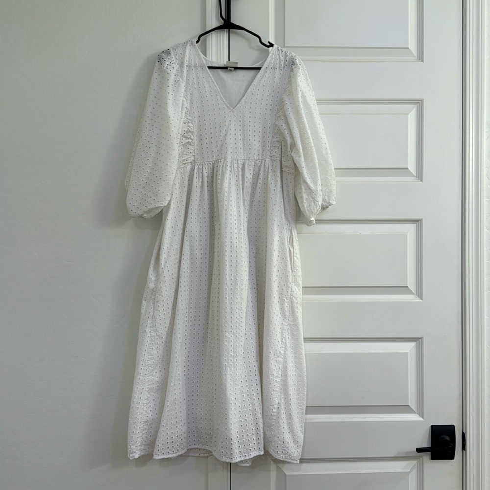 A New Day White Eyelet MIDI Dress